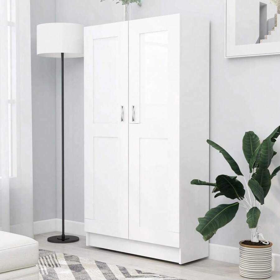 vidaXL Biblioteca blanca 82,5x30,5x150 cm madera de ingeniería - Blanco - Ver 1