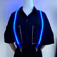 LED发光吊带，男女通用成人发光吊带裤，圣诞娱乐发光吊带，摄影道具，用途广泛 - 藍色 - 查看 5