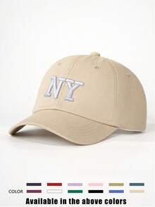 1顶3D刺绣纽约棒球帽，可调节户外防晒休闲帽，适合春季、秋季、旅行、海滩，Y2K风格，青少年款 - 棒球帽 - 查看 29