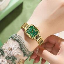 CRRJU Women Watch Luxury Fashion Quartz Rectangle Dial Waterproof Stainless Steel With Date Lady Gift - Multicolor - View 7