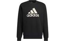 Sudadera de manga larga con cuello redondo y logotipo estampado de adidas para hombre - Negro - Ver 1