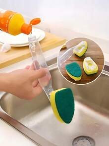 Multi-Functional Cleaning Sponge, Cleaning Brush, Sponge Brush, Suitable For Pots, Pans And Bowls - Multi-Functional Household Cleaning Tools - Dish Brush, Kitchen, Bathroom, Home Goods, Household Kitchen Cleaning Dishwashing Tools