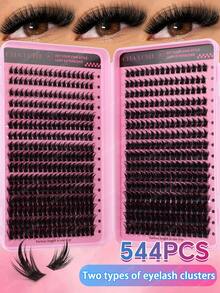 544/640pcs D-Curl Fluffy False Eyelashes, High Capacity, Suitable For Creating Dense, Fluffy And Natural Eye Makeup, DIY Home Makeup, Large Capacity Single Lash Book, Suitable For Beginners, Starters, Makeup Artists, Soft And Long-Lasting, Can DIY Fox Eye/Cat Eye Makeup, Segmented Lash Extension, Portable Lash Book, Convenient For Travel, Suitable For Stage, Wedding - D - View 19