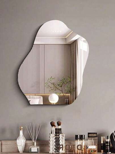 1pc Acrylic Cloud-Shaped Wall Decor Mirror, Self-Adhesive Soft Mirror (With Backing Glue), Home Decor Cloud Mirror Wall Sticker, Suitable For Bathroom, Bedroom, Vanity, Birthday & Graduation Gift