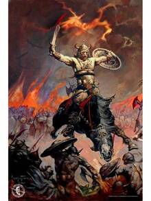 Poster Gothic Fantasy Wall Art Berserker by Frazetta Cool Wall Art Print Poster xcuadros decorativos para sala,poster,con marco,posters,cuadros para la pared ,marcos para cuadros,cuadro,virgen de guadalupe,salas - transparente - Ver 4