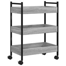 vidaXL Chariot de cuisine sonoma gris 50x30x70 cm bois d'ingénierie - Gris - Voir 1