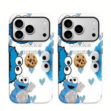 Estuche para teléfono con patrón divertido de Cookie Monster Compatible con estuches para teléfonos   17  16 Pro Max  15 Pro Max  13 y  12 Duradero a prueba de golpes y divertido Una gran opción para familiares, amigos, seres queridos, novios/novias y regalos de Navidad y Año Nuevo - Blanco - Ver 3
