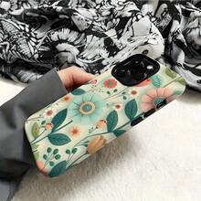 Una funda protectora de diseño floral multicolor adecuada para la serie  16/15/14/13/12/11 Pro Max Plus, que ofrece protección de marco completo como una funda de teléfono dos en uno, compatible con varios modelos. - Colores mixtos - Ver 6