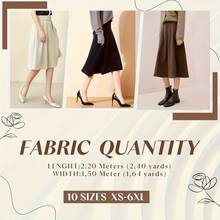 中长裙缝纫图纸 | 女士高腰A字百褶裙缝纫图纸 | 纸质图纸及说明书 | DIY优雅办公及休闲工作服缝纫图纸 - 彩色 - 查看 7