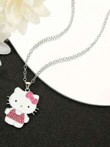 1pc  Clavicle Chain Pendant Y2K Girl Gift - Suitable For Teenagers And Best Friends, Cute Cartoon Graduation Memento Gift, With Heart-Shaped Pendant Chain - Multicolor - View 4