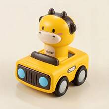 1个推拉式摩擦动力动物赛车玩具,塑料材质,无需电池,适合作为生日、圣诞节、万圣节礼物、派对游戏和活动、儿童男孩玩具、儿童派对礼物、儿童派对礼品、生日派对用品。 - 彩色 - 查看 11