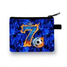 Cute Kids Zipper Wallet, Kids Soccer Coin Purse - Mini Change Purse, Soccer Pattern, Fashionable Cool Design, Best Gift, Suitable For School, Travel And Daily Use (5.5 In X 4.1 In) - Multicolor - View 5