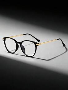 1pc Unisex Round Glasses, Suitable For Computer Reading/Gaming/TV/Mobile Use, Can Relieve Eye Fatigue, Lightweight & Fashionable, Transparent Lenses - Multicolor - View 8