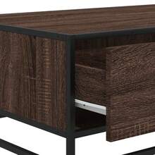 vidaXL Table basse chêne marron 90x57x35 cm bois d'ingénierie et métal