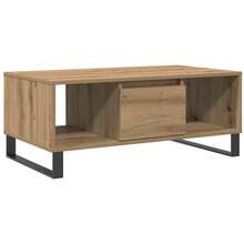 vidaXL Mesa baja de madera artesanal 90x50x36,5 cm ingeniería de madera - Marrón - Ver 3