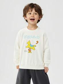 Balabala Kids' Sweatshirt, Unisex Long Sleeve Spring Top 2026 - Milky White - View 2
