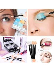 200pcs Dual-Ended Eyeshadow Brushes, Double-Sided Sponge Eyeliner Brushes, Makeup Brush Tools - Multicolor - View 5