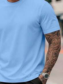 NY Streetwear T-Shirt And Shorts Set - Premium 26.1 Cotton Shirt - Màu xanh nhạt - Xem 3