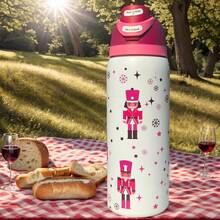 32oz This Stainless Steel Insulated Car Mug Has A Large Capacity And Features A Convenient Carrying Handle, Making It Perfect For Everyday Use. Available In A Variety Of Cartoon Designs, It's An Ideal Choice For Personal Use Or As A Gift. Beautiful And Practical, It's A Great Present For Friends And Family. - 玫紅 - 查看 2