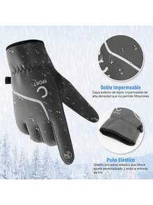Guantes de Invierno, Guantes para Frío Impermeables y Térmicos con Forro Grueso, Antideslizantes y Ajustables para Hombres y Mujeres, Guantes para Motociclista, Manejar, Ciclismo, Correr y Esquí,37859833 - Óxido marrón - Ver 6