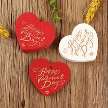 25/50 tấm thiệp hình trái tim ngày Valentine, dùng để dập nổi, làm đồ thủ công, nhãn dán quà tặng lãng mạn, thẻ chúc mừng ngày Valentine, có màu trắng và đỏ. - Nhiều màu - Xem 4
