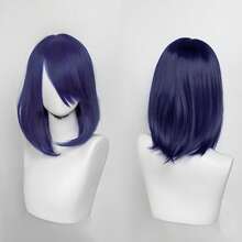 Karida 14-Inch Synthetic Fiber Cosplay Wig With Bangs, Layered Straight Hair, Unisex Cosplay Wig, High Density, Natural-Looking Cosplay Wig For Men And Women