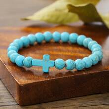 1pc Bohemian Style Turquoise Beaded Bracelet, Unisex Couples & Best Friends Design, Delicate & Versatile, Suitable For Daily Wear, Gift