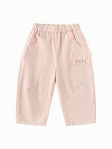 Balabala Pantalones entallados para niña, pantalones holgados de primavera de ajuste unisex 2026 - blanco rojo - Ver 4