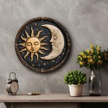 1pc Vintage Sun And Moon Metal Sign - 8x8 Inches, Wiccan And Gothic Decor, Suitable For Home, Door, Garden, Man Cave, Great For Wreath Center Decoration And Unique Gift - Metal Wall Art, Tin Signs, Vintage Metal Signs, Retro Wall Decor, Rustic Metal Art, Cool Metal Signs, Man Cave Decor, Garage Signs, Classic Metal Art, Unique Wall Art - Nhiều màu - Xem 10