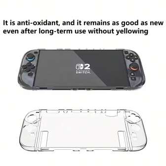 Funda protectora transparente y a prueba de golpes para Nintendo Switch 2, juego completo de accesorios que incluye protector de mango desmontable, durable y a prueba de golpes