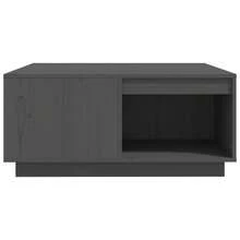 vidaXL Table basse Gris 80x81x36,5 cm Bois massif de pin - Gris - Voir 5