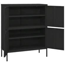 vidaXL Armoire de rangement Noir 80x35x101,5 cm Acier - Noir - Voir 6