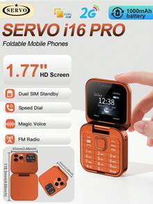 SERVO I16 Pro 迷你翻盖手机 双卡双待 FM收音机 快速拨号 黑名单 手电筒 小巧可折叠手机 - 黑色 - 查看 14