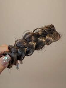 Handmade Fishtail Braid Wig Headband, Suitable For Women And Girls For Daily Wear, Conceals Hairline, Enriches Styling, Hair Accessory Gift (Hair Colors: Black, Light Brown, Dark Brown, Brownish Black)