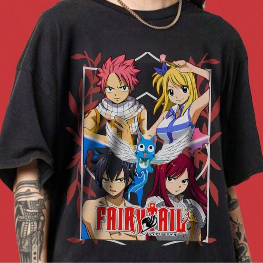 Anime T-Shirt, Aesthetic Shirt, Graphic Anime Tee, Manga Anime Shirt, Kawaii Shirt, Anime Shirt, Ani - 黑色 - 查看 1
