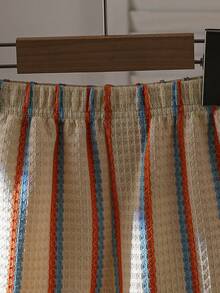 2pcs Young Boy Fashionable & Cute Set, Striped Polo Shirt + Matching Solid Shorts - Apricot - View 8