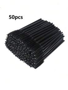 500/300/200/100/50/10/1pc Mascara Brushes With Container, Bendable Eyebrow Brushes, Eyelash Extension Brushes, Eyebrow Brushes, Castor Oil Brushes (Not All SKUs Include Bottle) (Multiple Colors Available) - Black - View 10