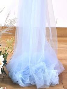 蓝色薄纱背景幕布，透明背景幕布，适用于生日派对、婚礼派对、摄影背景装饰、情人节装饰、节日派对摄影背景装饰，可悬挂作为情人节、婚礼和其他场合的背景装饰。 - 藍色 - 查看 5