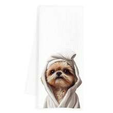 Shih Tzu Hand Towels For Bathroom, Shih Tzu Bathroom Hand Towels, Dog Bathroom Decor,  Hand Towels,  Bathroom Decor, Shih Tzu Gifts For Women Dog Lovers, 16x24 Inch - 西施犬1 - 查看 1