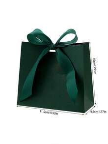 10/50个装绿色礼品袋，婚礼巧克力包装纸配丝带，节日礼品袋，小型企业用品，包装盒，婚礼用品，婚礼回礼，婚礼宴会装饰，返校季