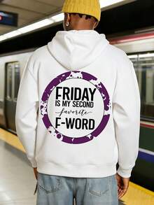 Viernes es mi segunda letra favorita F Fondo blanco Borde de tinta morada Estilo minimalista Letras negras en negrita - Blanco - Ver 6