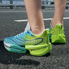 Men's Lime Green Gradient Mesh Casual Running Shoes Breathable Soft Sole Sports Shoes - Lime Green - View 4