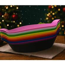 Kit Of 5 Small Boat-Shaped Snacks Portions For Bar/Restaurant, Plastic - 彩色 - 查看 1