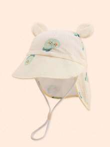 1顶带可爱动物耳朵的婴儿遮阳帽 - 透气轻便的渔夫帽，适合幼儿男孩女孩，可调节下巴带，防紫外线，适合春夏户外玩耍 - 1PC - 查看 9