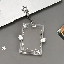 可爱星翼亚克力卡套 - 可爱透明证件卡套带钥匙扣 | 学生、办公及日常装饰卡套 - 彩色 - 查看 15
