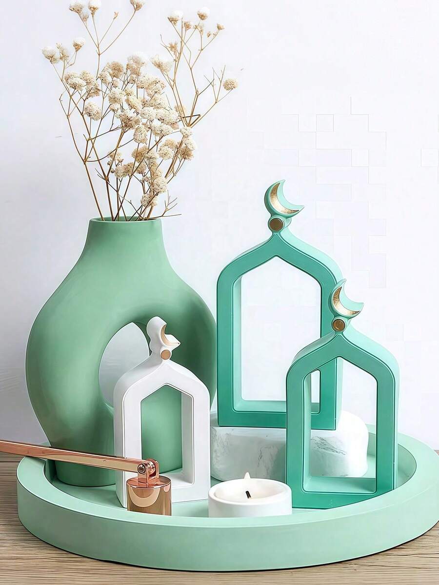 DIY Star & Moon Castle Silicone Mold, Handmade Epoxy Resin Plaster Mold, Hollow Middle Eastern Style Threshold Incense Candle Silicone Mold, Suitable For Middle Eastern Festival Party Decoration Ramadan Room Decor Home Decor Ramadan Decoration Office Decor - Multicolor - View 1