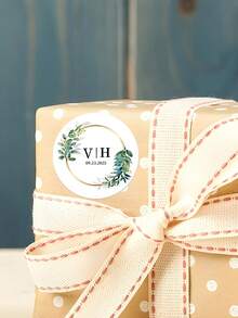 Personalized Custom 35pcs Eucalyptus-Themed Wedding Name & Favor Stickers​ – 4cm/1.57in Elegant Round Stickers, Customizable With Couple Names/Dates (E.G., "D&V 05.17.2025", "V|H 09.23.2022", "RACHEL & HAYDEN") And "Thank You" Messages. - Multicolor - View 11