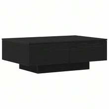 vidaXL Mesa baixa Chêne preto 90 x 60 x 31 cm Bois d'ingénierie - Preto - Ver 6