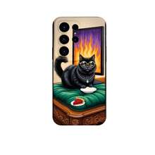 1PC Phone Case ,  Black Cat With Sunglasses And Cake , Stylish Phone Case, Phone Decoration, All-around Lens Protection, Creative Small Gift, Funny Gift for Boys and Girls - ブラック - チェックする 7