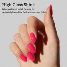 Sơn móng tay dạng gel GMUME số 064, màu hồng neon rực rỡ, hồng tươi sáng, sơn nghệ thuật móng tay UV LED có thể tháo gỡ, 7.5ml, thích hợp cho bộ móng mùa hè. - Màu Hồng Tươi - Xem 10